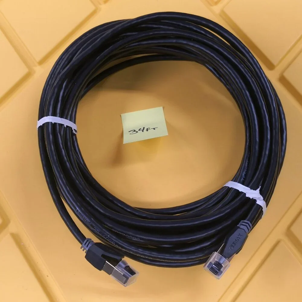 34ft Cat 8 Ethernet RJ45 LAN Cable 40Gbps Patch Network Gold Plated. Tesmax